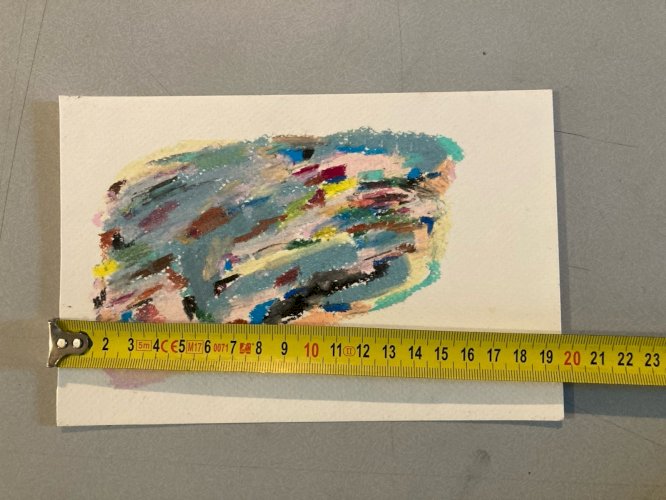 Peinture Abstrait Papier Art Craie Grasse abstraction 1990 À Identifier Painting