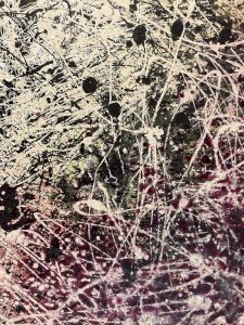 Peinture Abstrait papier dripping Art abstraction 1980 action painting