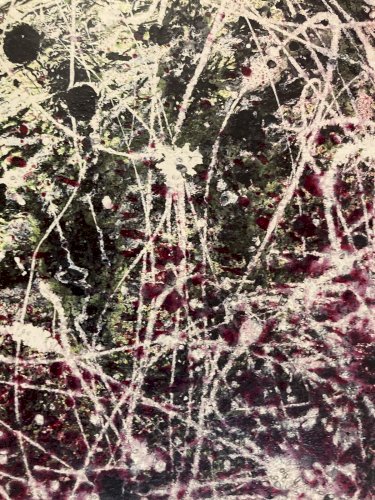 Peinture Abstrait papier dripping Art abstraction 1980 action painting