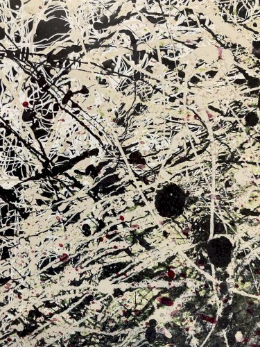 Peinture Abstrait papier dripping Art abstraction 1980 action painting
