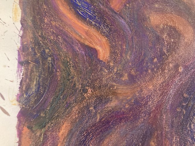 Peinture Abstrait Papier Gouache Abstraction 1970 Charles D’estève De Pradel Art