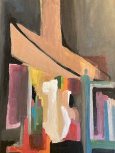 Peinture Abstraite A Identifier Gouache Sur Papier Abstrait 1960 Art