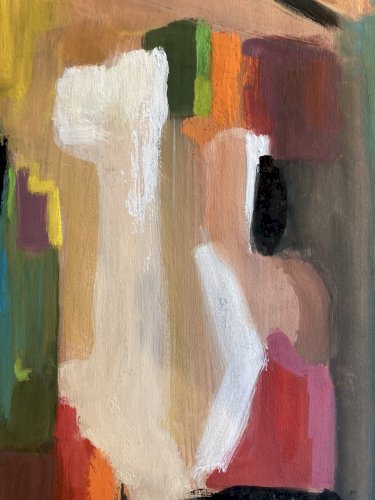 Peinture Abstraite A Identifier Gouache Sur Papier Abstrait 1960 Art