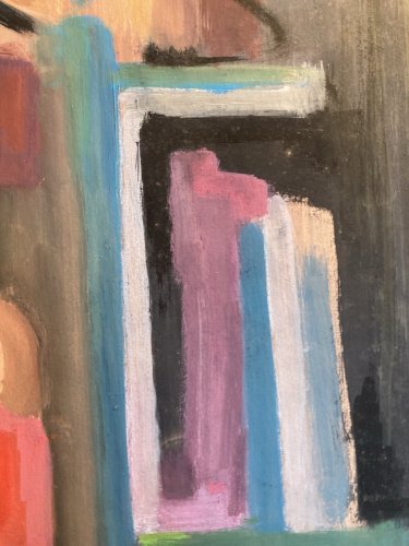 Peinture Abstraite A Identifier Gouache Sur Papier Abstrait 1960 Art