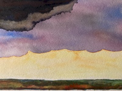 Peinture Abstraite Aquarelle Sur Papier Abstrait Abstraction Signé Art