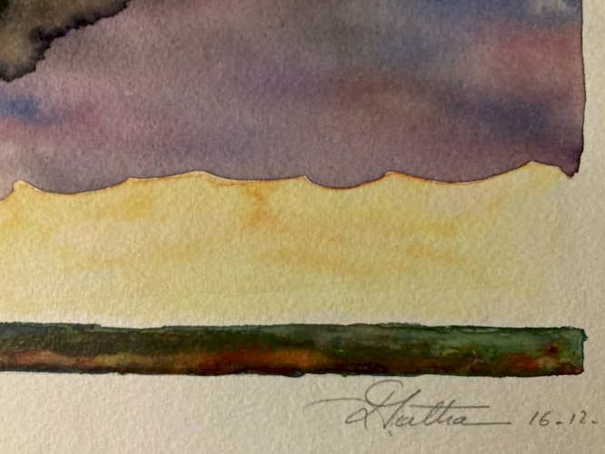 Peinture Abstraite Aquarelle Sur Papier Abstrait Abstraction Signé Art