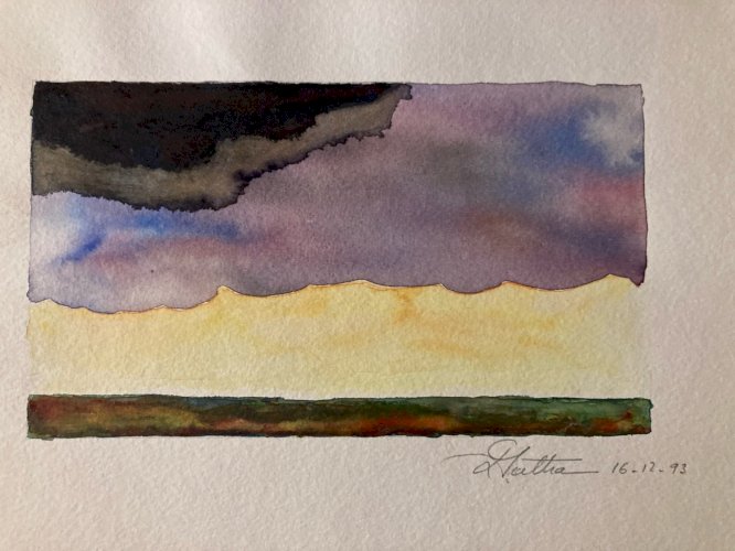 Peinture Abstraite Aquarelle Sur Papier Abstrait Abstraction Signé Art