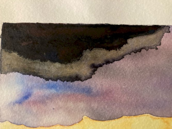 Peinture Abstraite Aquarelle Sur Papier Abstrait Abstraction Signé Art