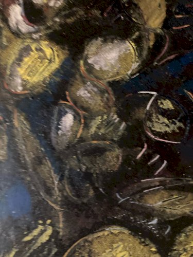 Peinture Abstraite Huile Sur panneau Cubiste Cubisme Fleurs Bouquet