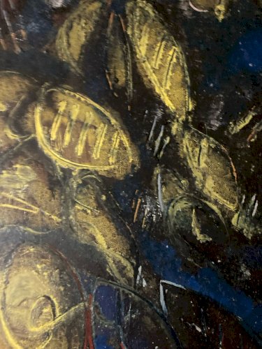 Peinture Abstraite Huile Sur panneau Cubiste Cubisme Fleurs Bouquet