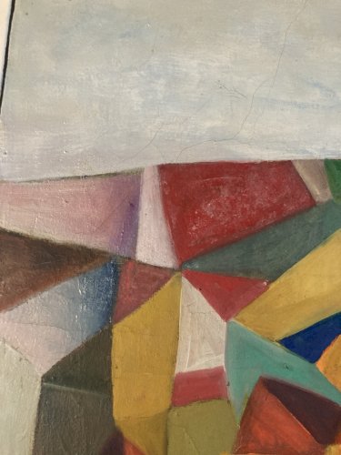 Peinture Abstraite Huile Sur Toile Cubiste Cubisme Paysage Arbre Art