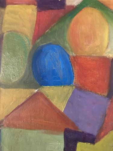 Peinture Abstraite Huile Sur Toile Cubiste Cubisme Paysage Arbre Art