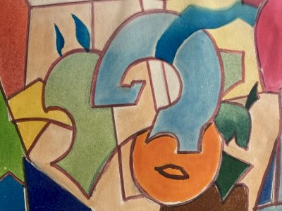 Abstract Watercolor Painting 1970 To Identify Graffiti Street Art Letter