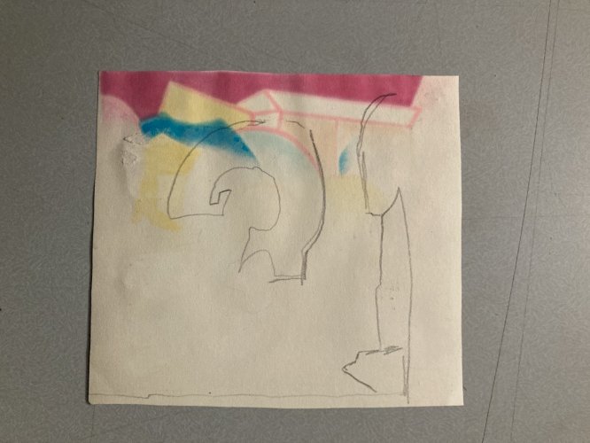 Peinture Aquarelle Abstrait 1970 À Identifier Graffiti Street Art Lettre