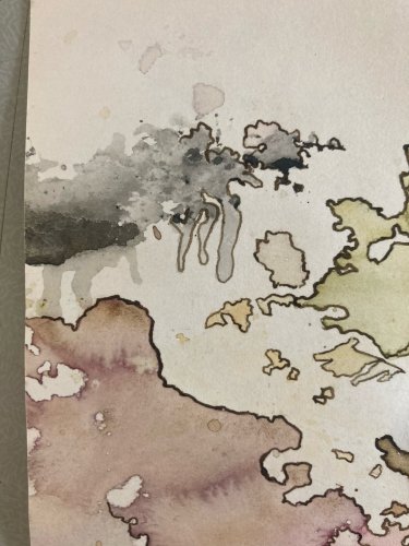 Peinture Aquarelle Abstrait 1989 À Identifier Gouache Abstraction Lyrique