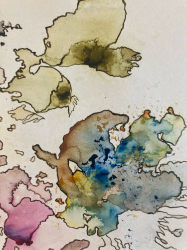 Peinture Aquarelle Abstrait 1989 À Identifier Gouache Abstraction Lyrique