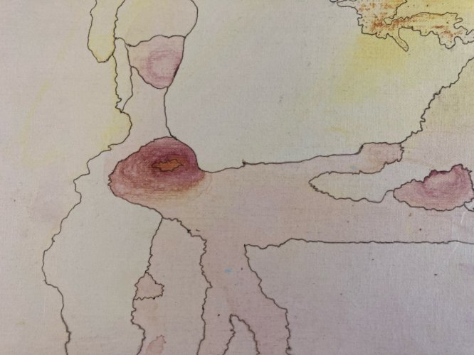 Peinture Aquarelle Abstrait 1990 À Identifier Gouache Abstraction Lyrique