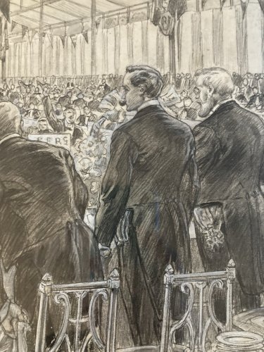 Peinture Aquarelle Dessin Crayon 1900 Banquet Des Maires Henri Lanos Art Deco