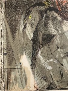 Peinture Aquarelle Jean Bertholle Femme Nue Nu Art 1980 Post Cubisme