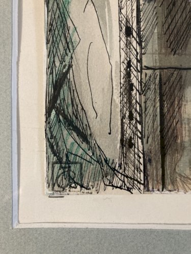 Peinture Aquarelle Jean Bertholle Femme Nue Nu Art 1980 Post Cubisme