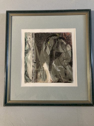 Peinture Aquarelle Jean Bertholle Femme Nue Nu Art 1980 Post Cubisme