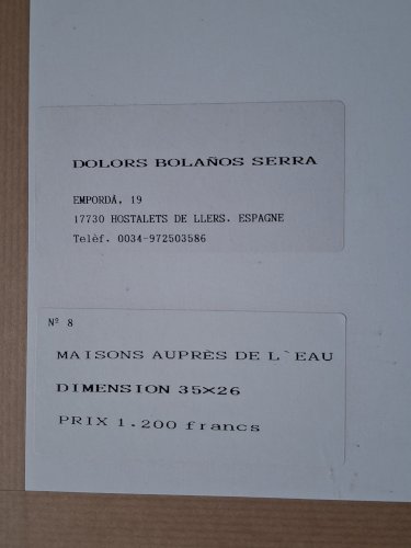 Peinture aquarelle originale signée de Dolors Bolanos, encadrée.