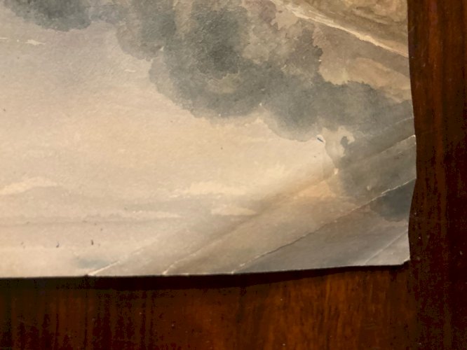 Peinture Aquarelle Sur Papier 1833 château de Gourdouillon à Sion