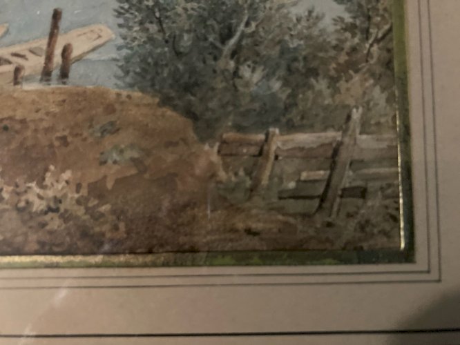 Peinture Aquarelle Sur Papier XIXe Christian Brune 1793 1849 Paysage