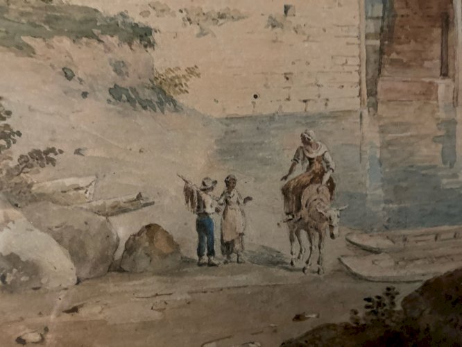 Peinture Aquarelle Sur Papier XIXe Christian Brune 1793 1849 Paysage