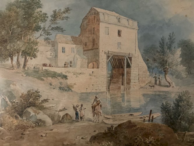 Peinture Aquarelle Sur Papier XIXe Christian Brune 1793 1849 Paysage