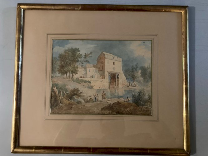 Peinture Aquarelle Sur Papier XIXe Christian Brune 1793 1849 Paysage