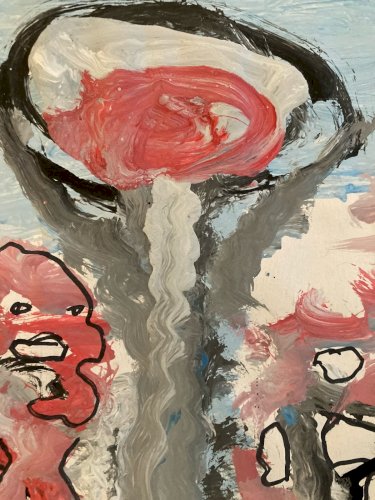 peinture Art Brut 2020 Papier Mostafa El Hadar Essaouira Expressionniste Animal