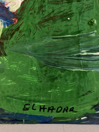 peinture Art Brut Carton 2020 Mostafa El Hadar Essaouira Expressionniste Animal