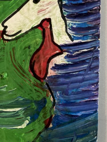 peinture Art Brut Carton 2020 Mostafa El Hadar Essaouira Expressionniste Animal