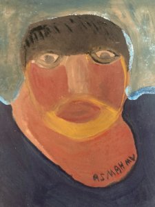 Art Brut painting Cardboard 2024 Mustapha Asmah Mu Essaouira Expressionist Morocco