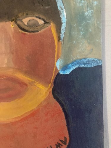 peinture Art Brut Carton 2024 Mustapha Asmah Mu Essaouira Expressionniste Maroc