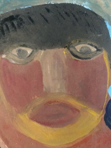 peinture Art Brut Carton 2024 Mustapha Asmah Mu Essaouira Expressionniste Maroc