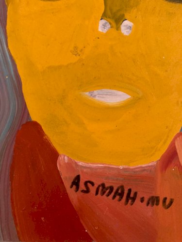 peinture Art Brut Carton Mustapha Asmah Mu Essaouira Expressionniste Maroc Naif