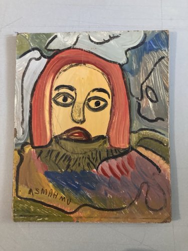 peinture Art Brut Naïf Carton Mustapha Asmah Mu Essaouira Expressionniste Maroc