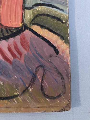 peinture Art Brut Naïf Carton Mustapha Asmah Mu Essaouira Expressionniste Maroc