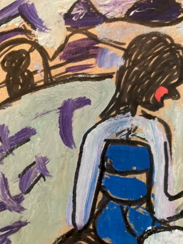 peinture Art Brut Papier 2020 Mostafa El Hadar Essaouira Expressionniste Animal