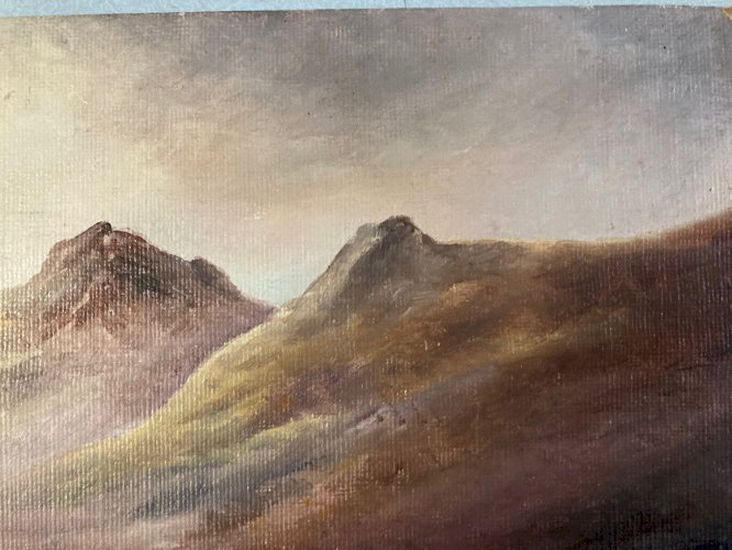 Peinture Art Huile Carton 1940 Fauve Plymouth Angleterre Moors Devon