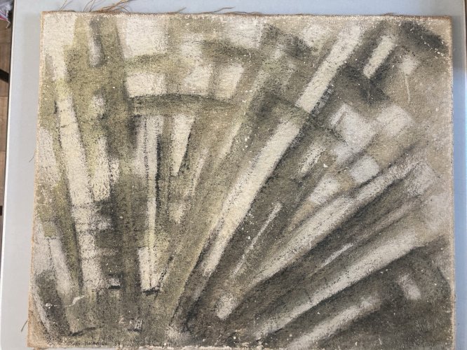 Peinture Art Moderne Huile Toile Abstrait Abstraction École Belge 1959