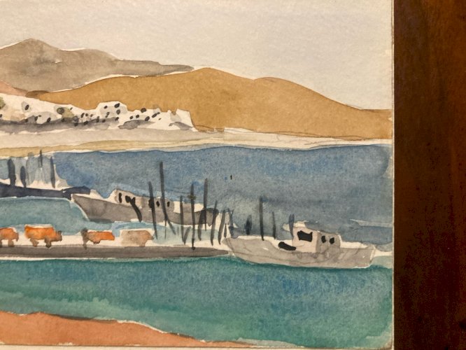 Peinture Bertrand ssillon orientaliste orientalisme 1980 Papier Art