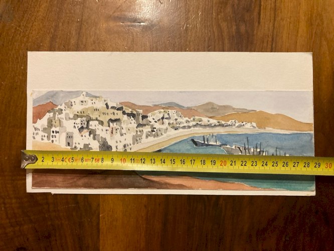 Peinture Bertrand ssillon orientaliste orientalisme 1980 Papier Art