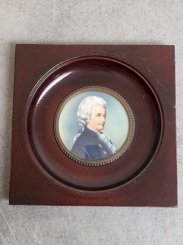 PEINTURE CADRE MINIATURE PERSONNAGE MASCULIN SIGNE CONTI N 21