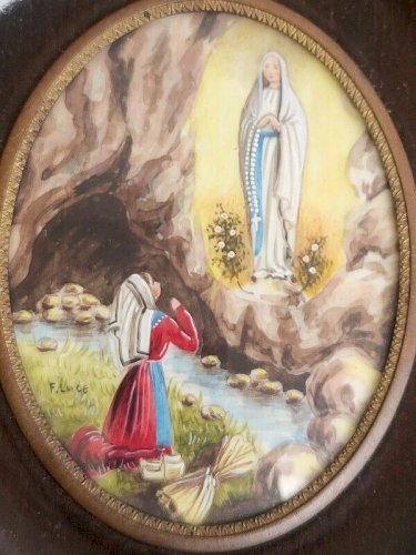 PEINTURE CADRE MINIATURE VIERGE RELIGIEUX N 29
