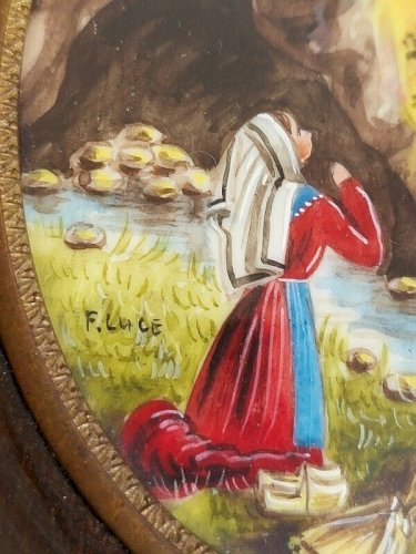 PEINTURE CADRE MINIATURE VIERGE RELIGIEUX N 29