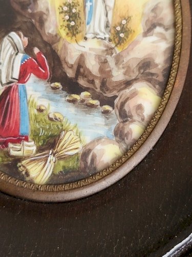 PEINTURE CADRE MINIATURE VIERGE RELIGIEUX N 29