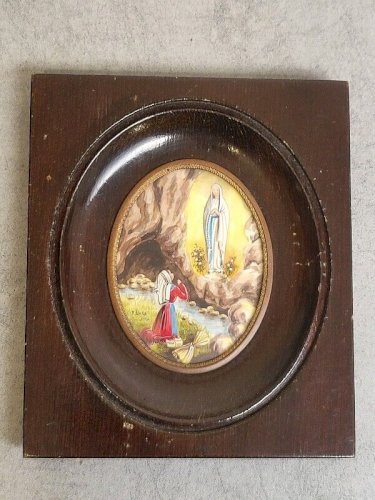 PEINTURE CADRE MINIATURE VIERGE RELIGIEUX N 29
